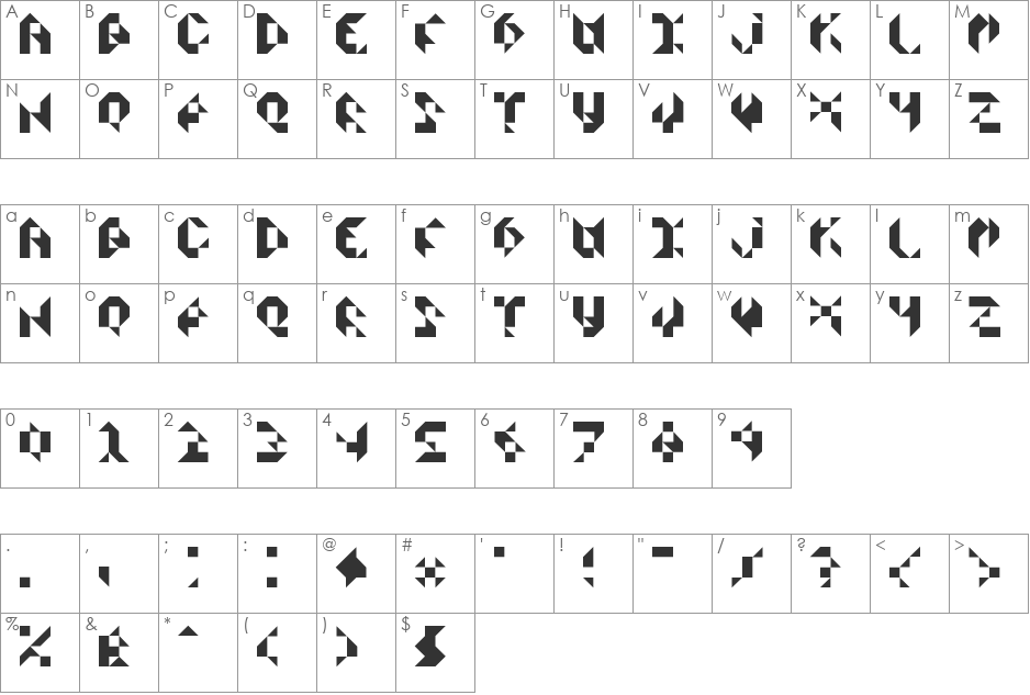 Scissors Cuts Paper font character map preview