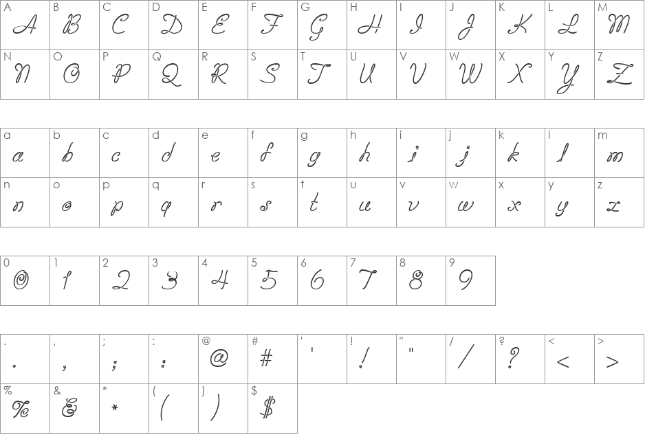 Scrap Loop font character map preview