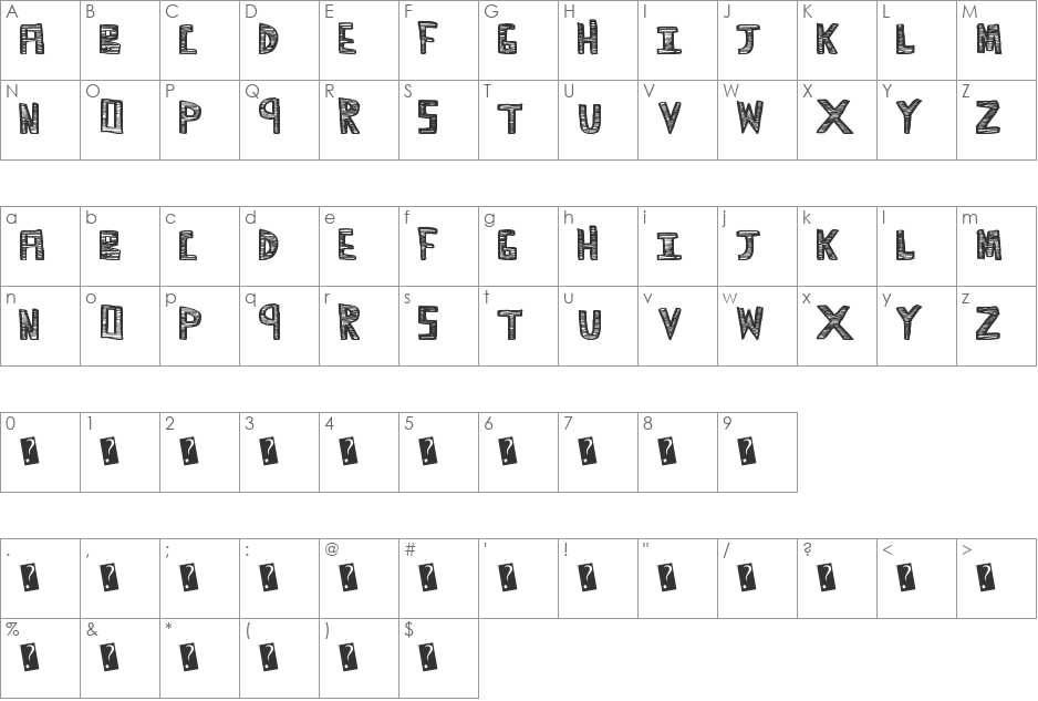 ScribbleTime font character map preview