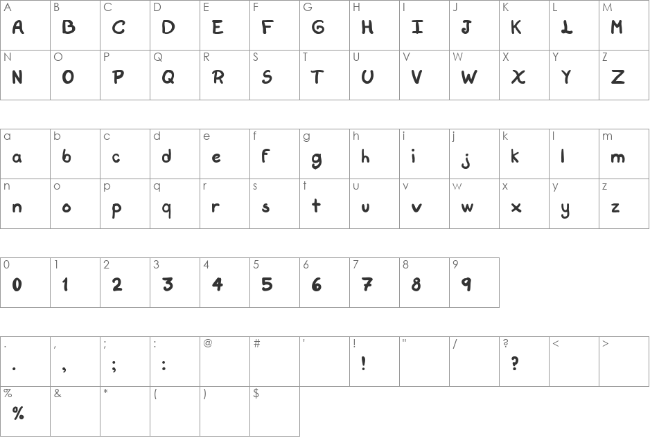 Script Soft font character map preview
