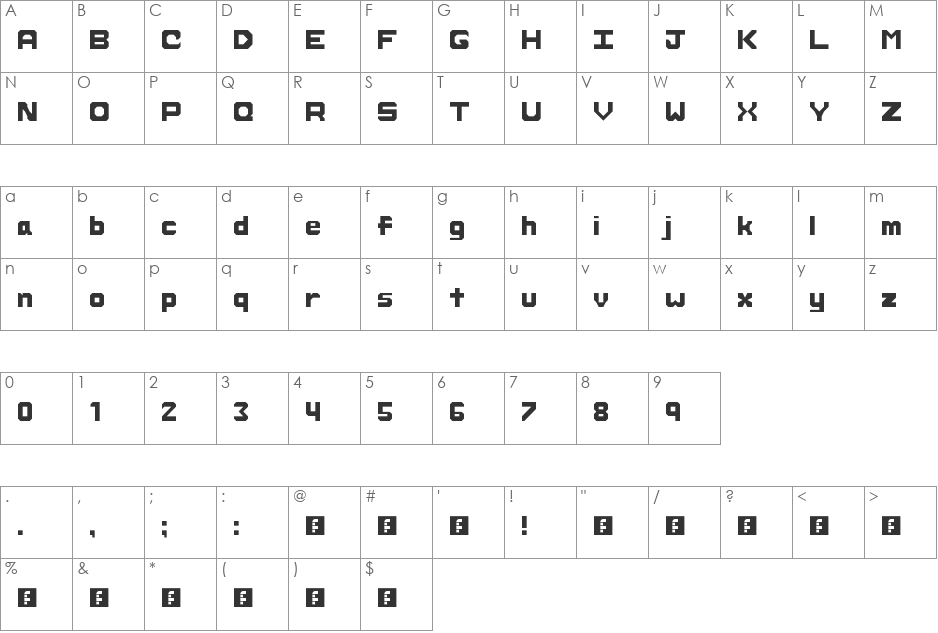 SD 4x4 font character map preview