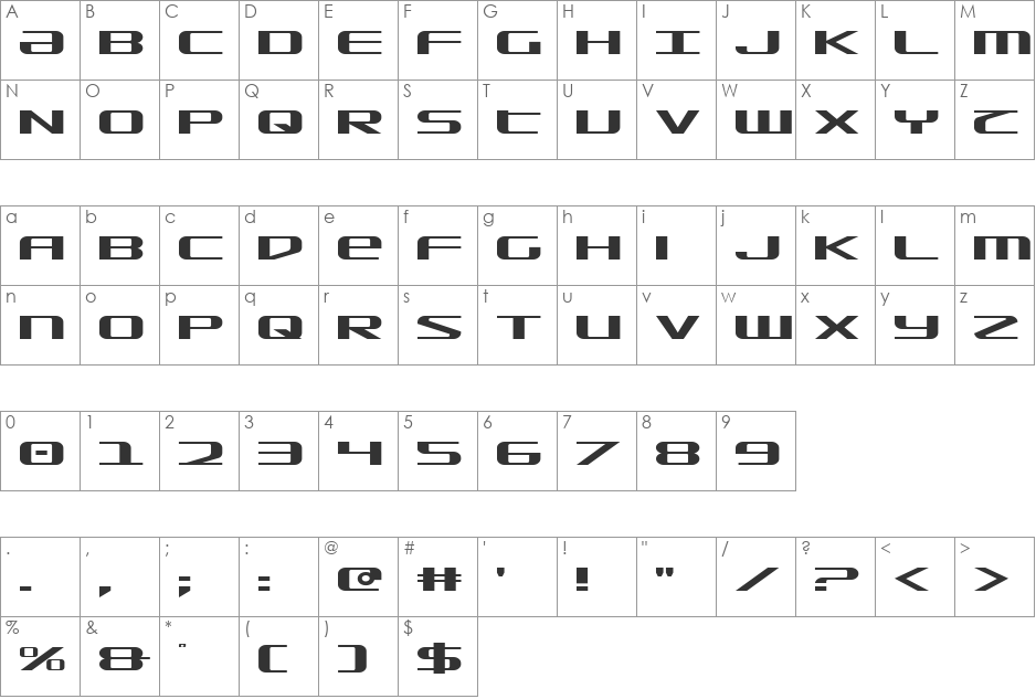 SDF Expanded font character map preview