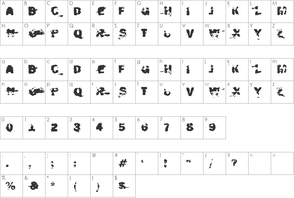 Sea Pirates font character map preview