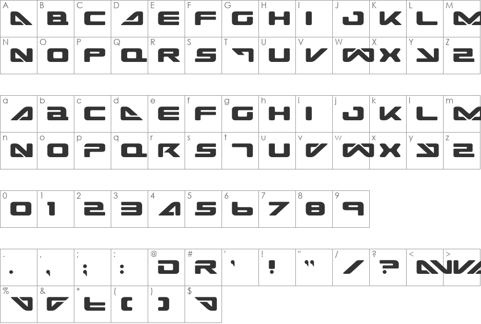 Sea-Dog font character map preview