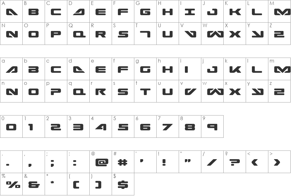 Sea-Dog Semi-Italic font character map preview