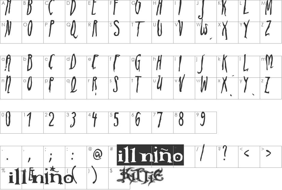 ADIstiLleRS Font font character map preview