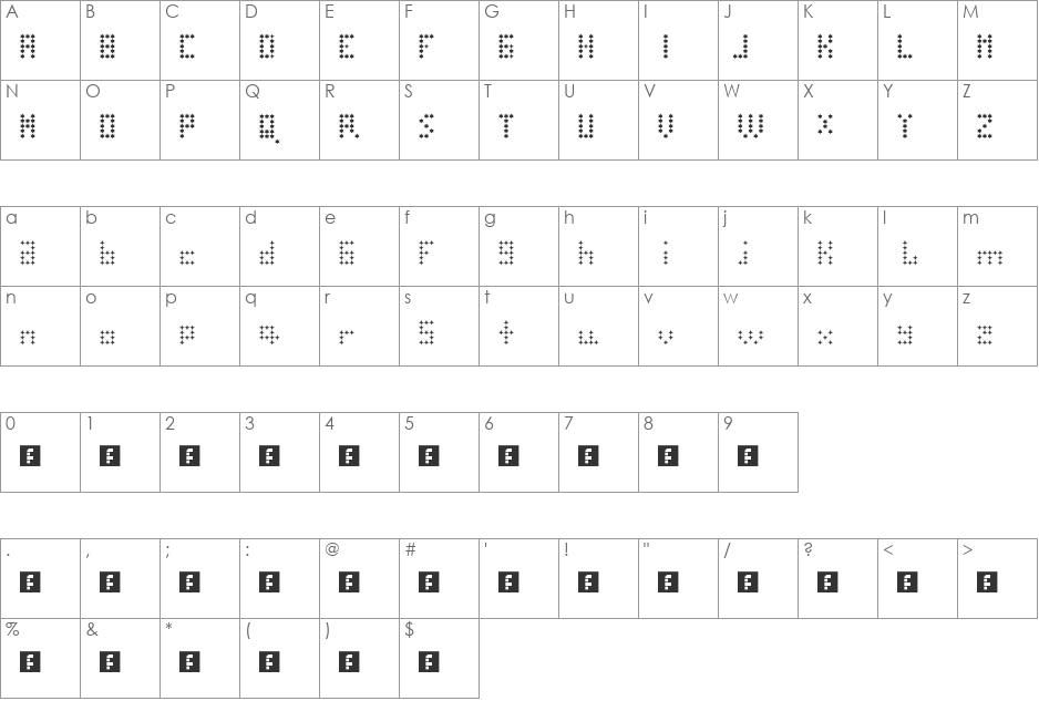 Seeing Double font character map preview
