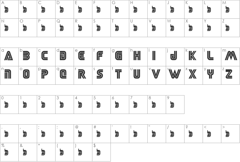 SEGA LOGO FONT font character map preview