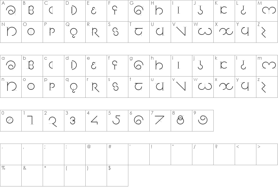 SegmentaSans font character map preview
