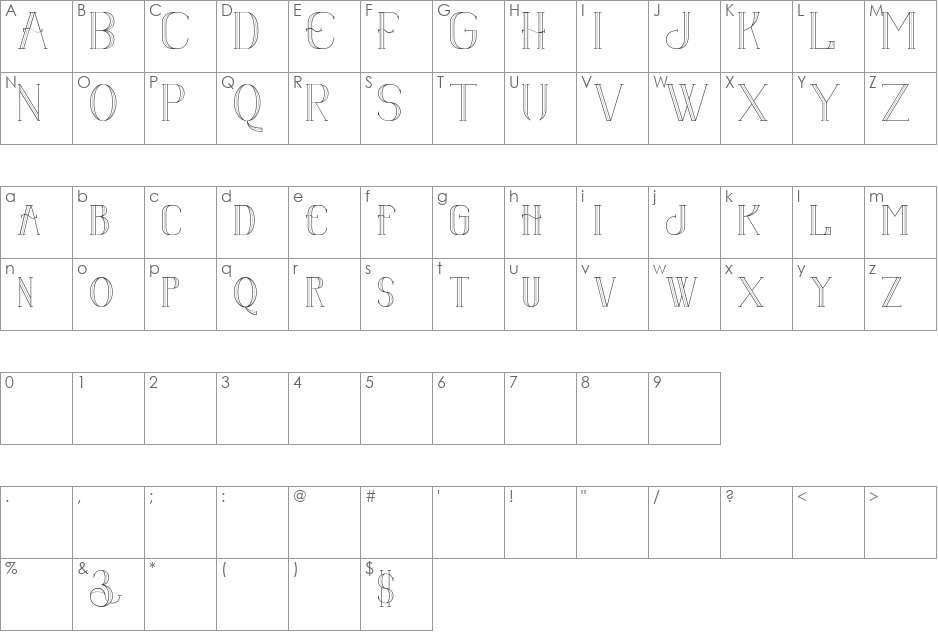 Senandung Malam font character map preview