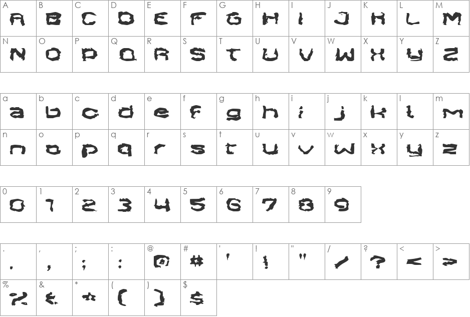 Send Cash font character map preview