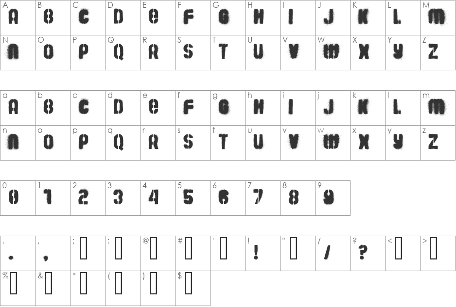 Barrio 30 font character map preview