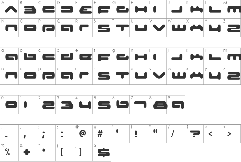 Senior Service font character map preview