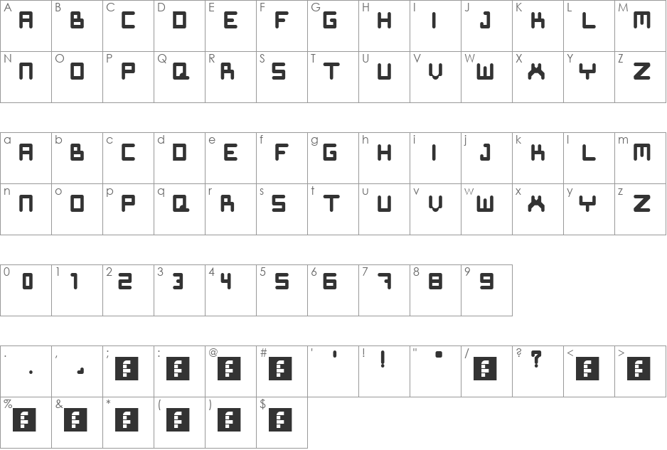 SeppeFont font character map preview