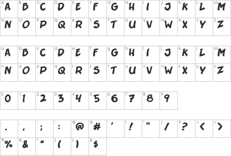 Sergeant SixPack font character map preview