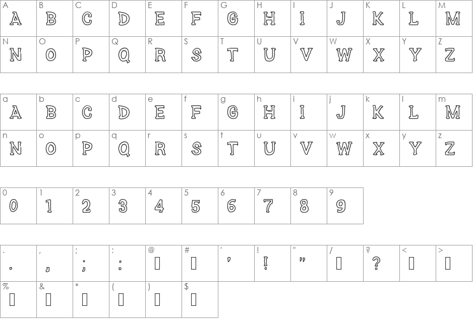 SERIES SLAB font character map preview