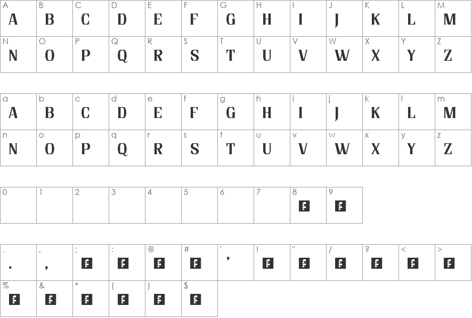 Seriface 2.0 font character map preview