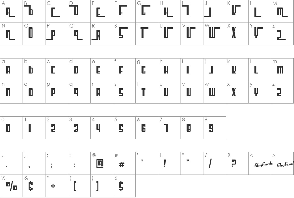 SF Cosmic Age CondUpright font character map preview