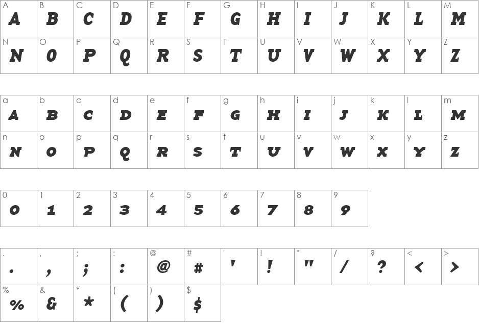 BaseTwSerifSmallCaps font character map preview