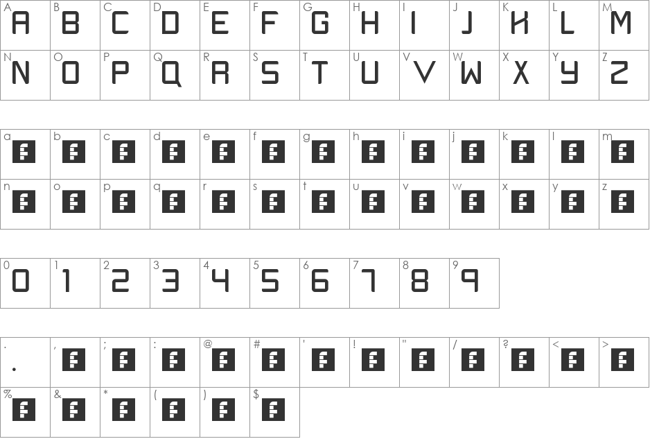 Basic font character map preview