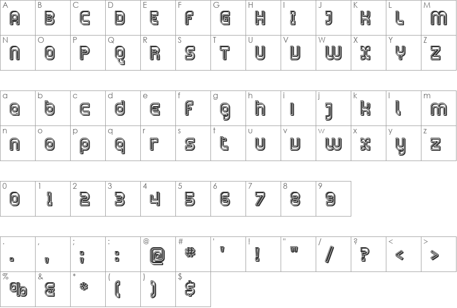 SF Plasmatica Open font character map preview