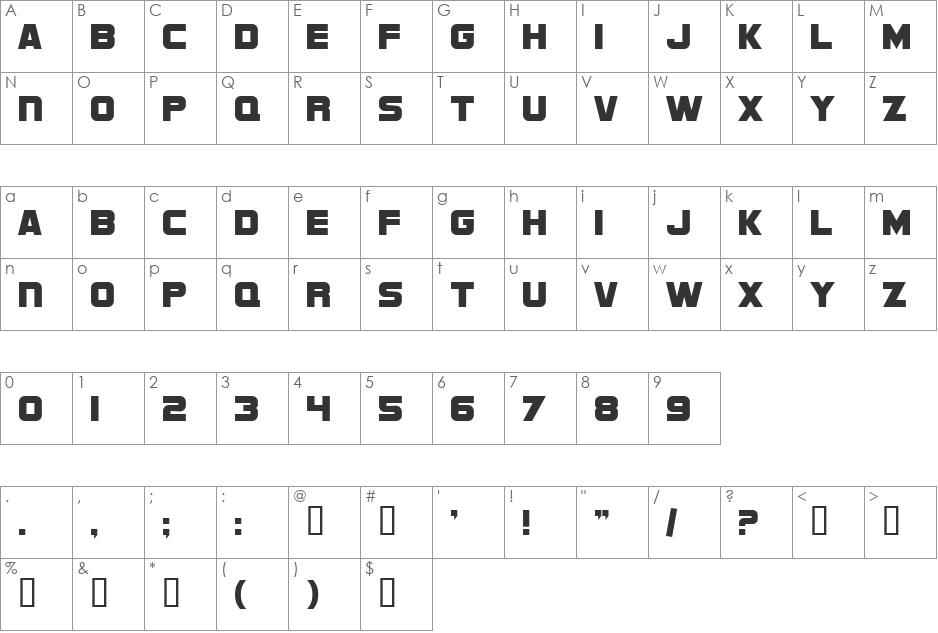 SF Sports Night NS Upright font character map preview