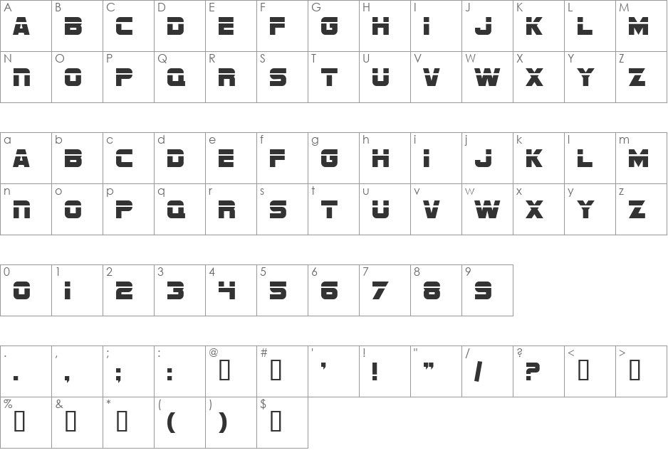 SF Sports Night Upright font character map preview