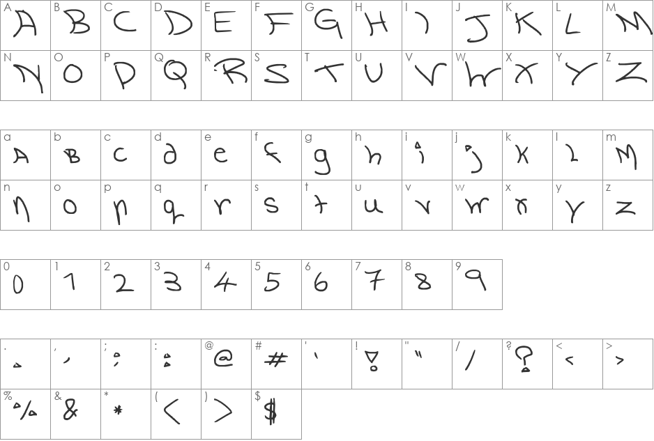 shark fin font character map preview