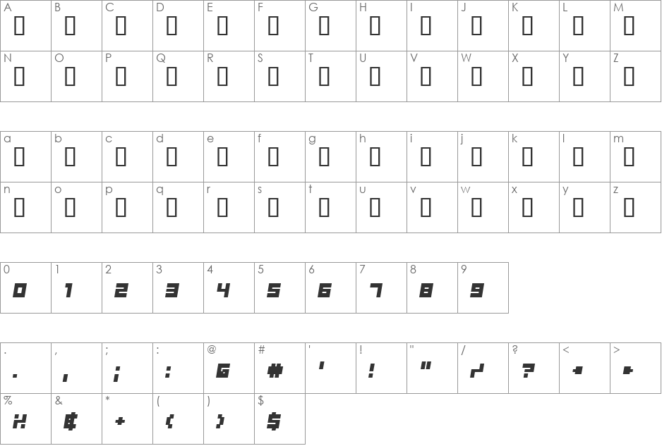 Shimshon Bold Oblique font character map preview