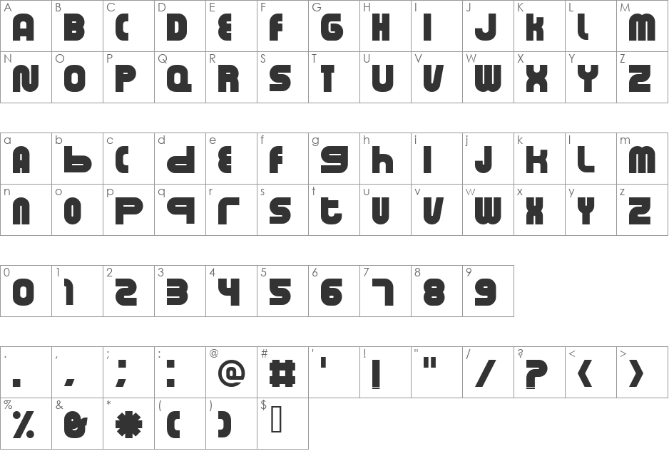 BASSEL font character map preview