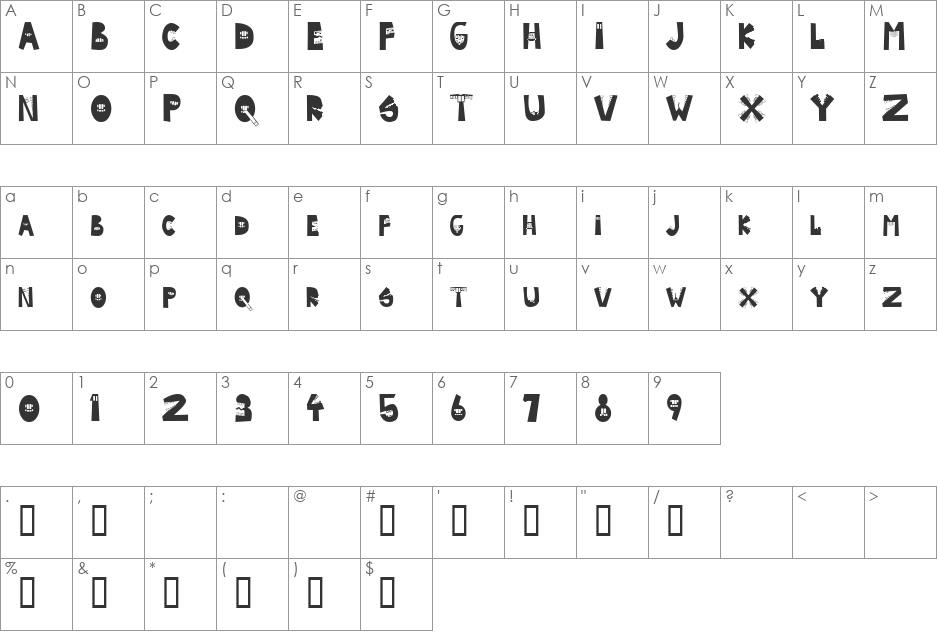 Shine N Smile font character map preview