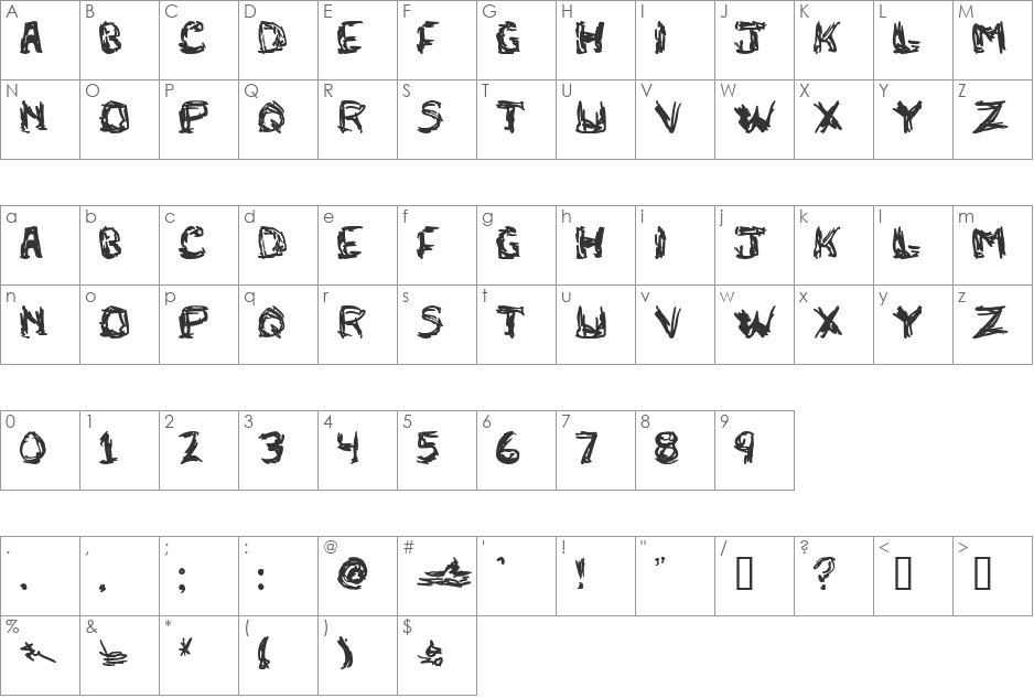 adlock font character map preview