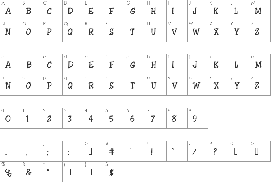 ShowLetters font character map preview