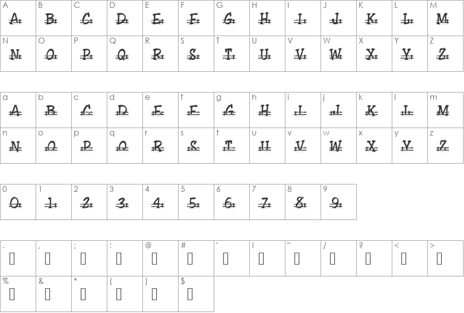 ShowLetters_Action font character map preview