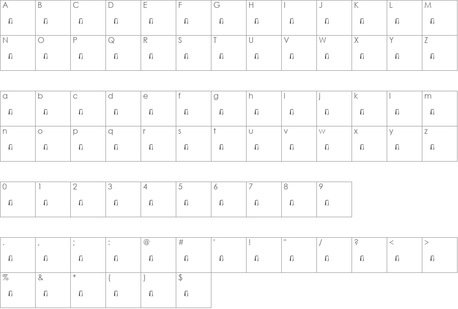SH_farisi_3 font character map preview