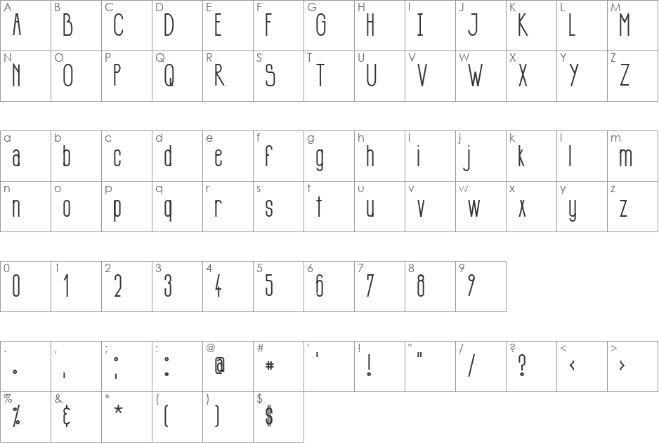 Si LuNcaiItalic font character map preview