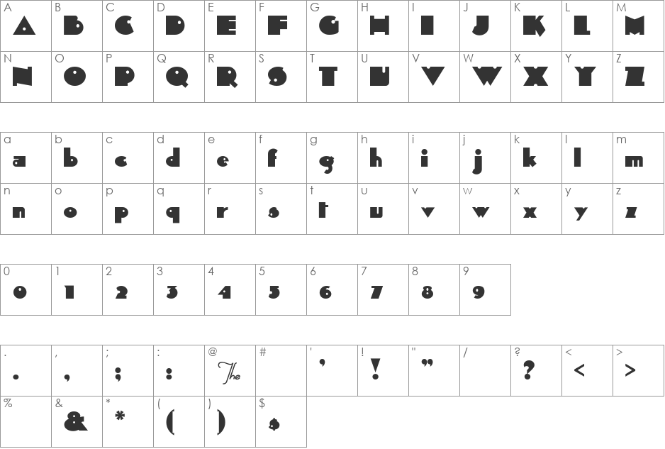 Sid The Kid NF font character map preview