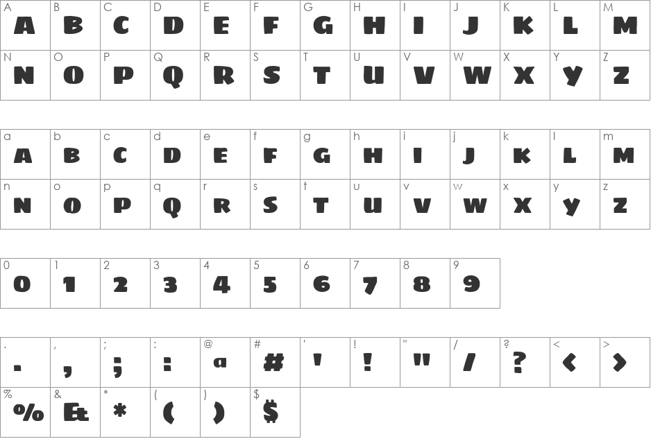 Sigmar font character map preview
