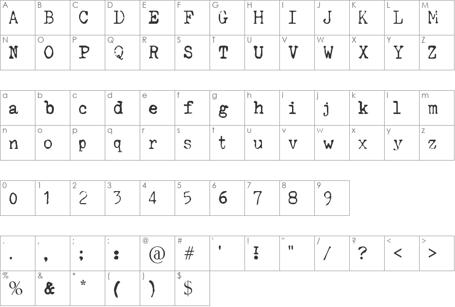 SilentHunterIII Font font character map preview