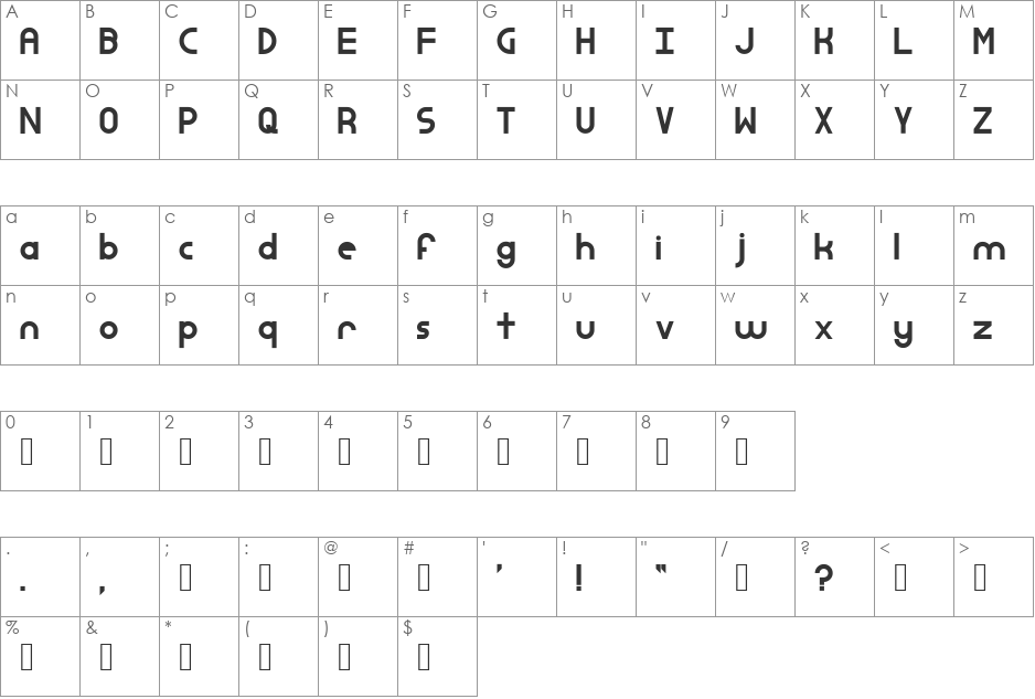 Simple Dandy font character map preview