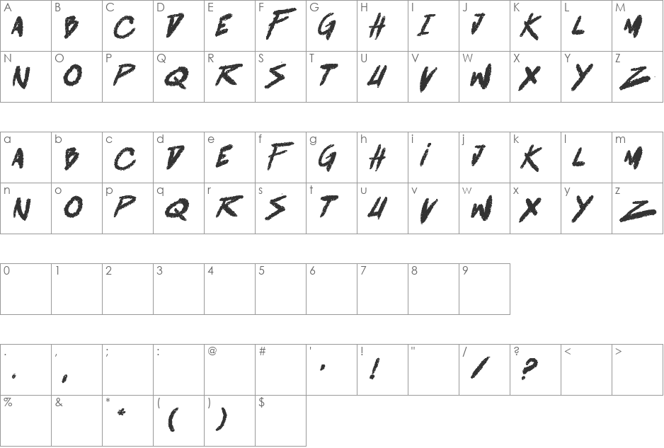 battle breath font character map preview