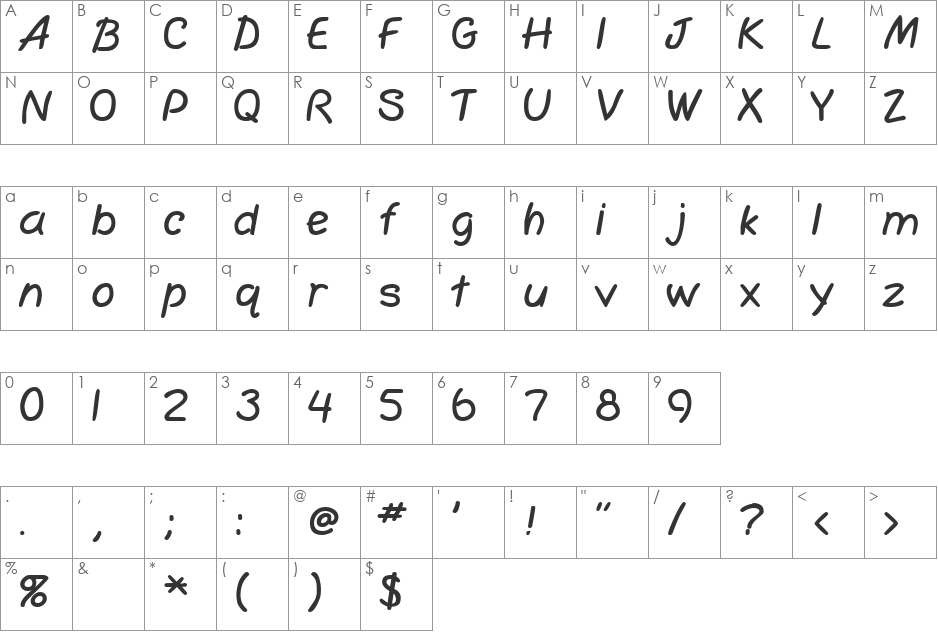 SimplicityExtraBold font character map preview