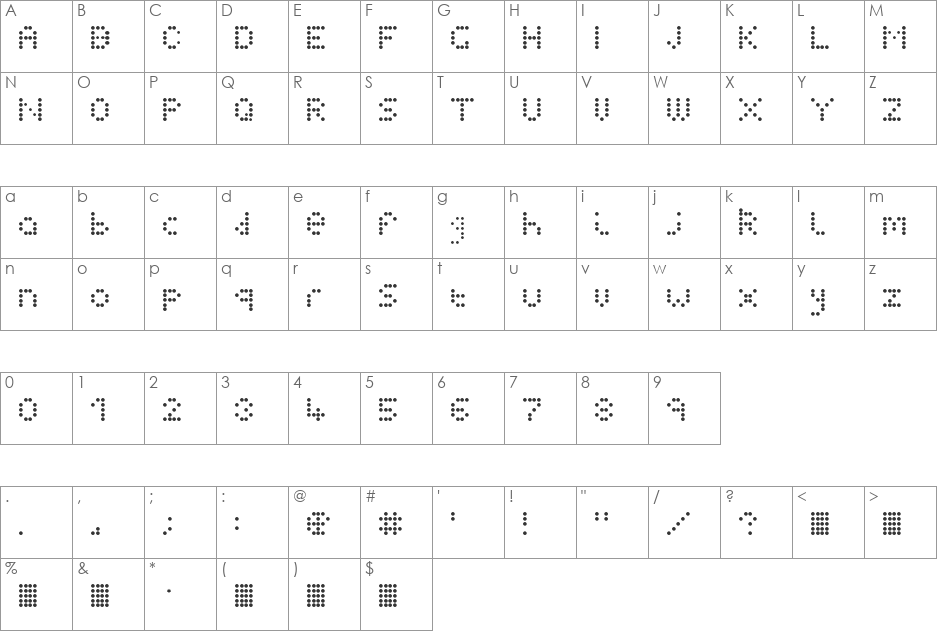 Simply Style font character map preview