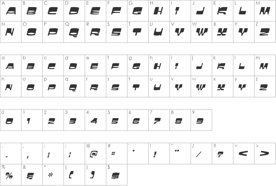 SimpsonSCapsSSK font character map preview