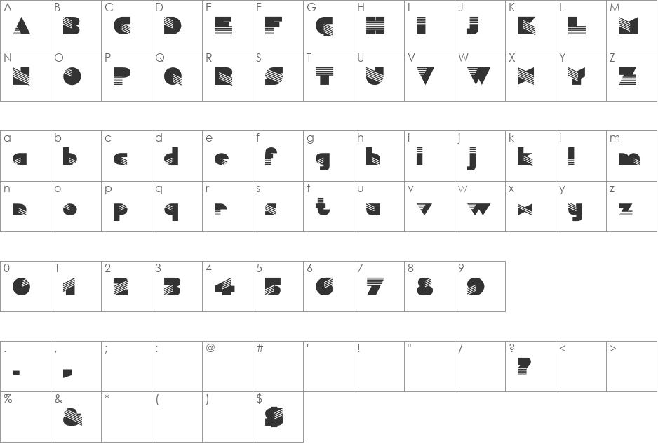 Sinaloa font character map preview