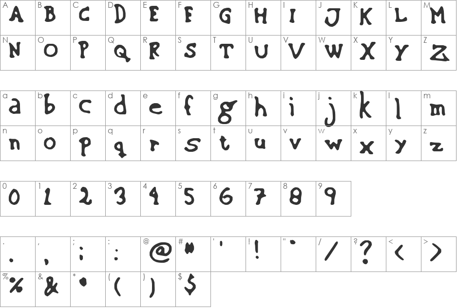 Sinking Ship font character map preview