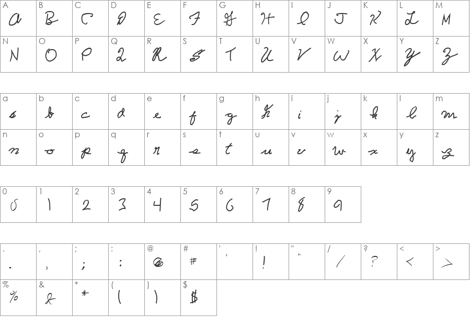 Sirhan Ditto font character map preview