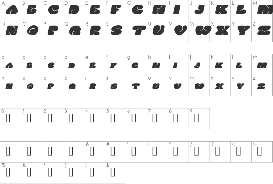 SixtiesVibeExtended font character map preview