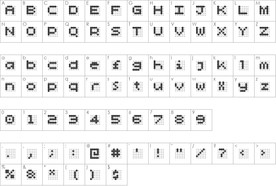 Skannerz Bold font character map preview