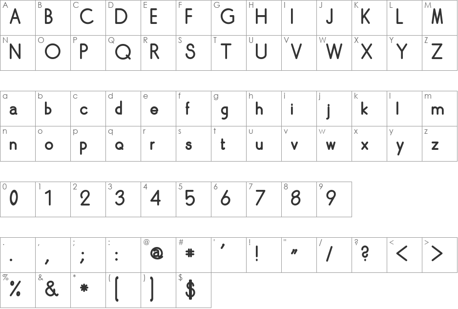 Skarpa Bold font character map preview